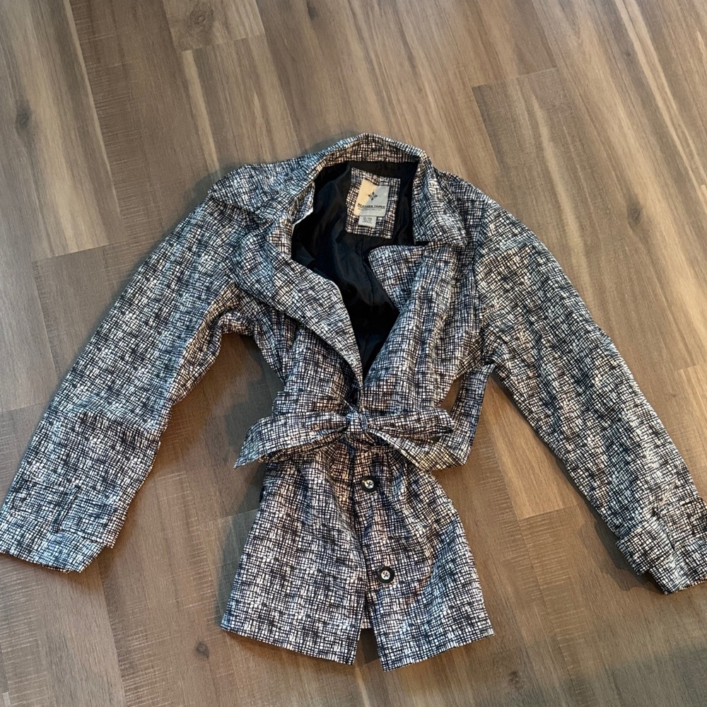 Elegant Black and White Women's Trench Coat
